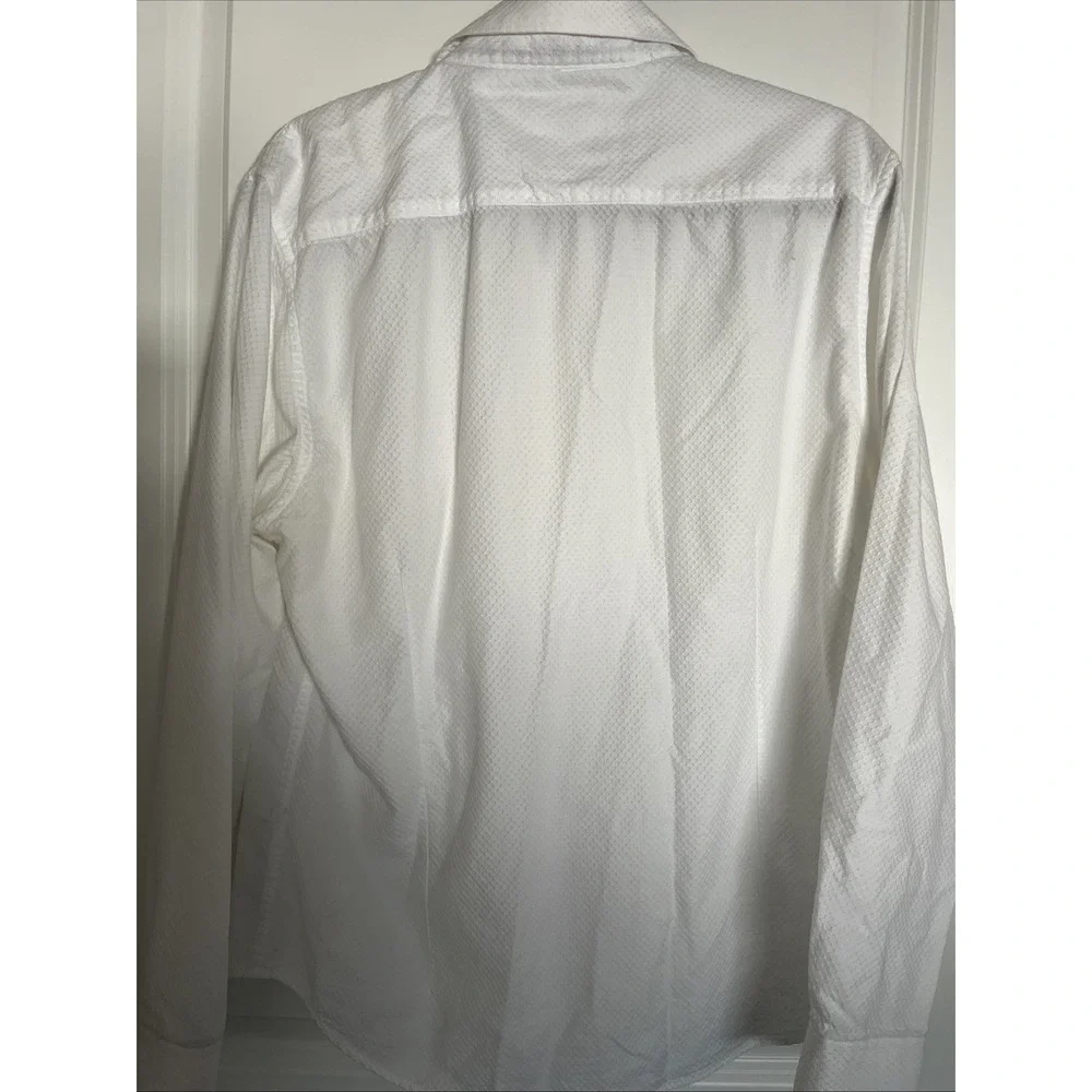 Denim And Flower Long Sleeve White Button Down Shirt Mens Medium L 42